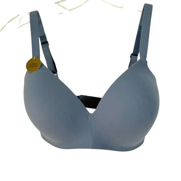 Wacoal 852189 How Perfect Wirefree T-Shirt Blue Bra - Sz 32DD - Picture 2 of 6
